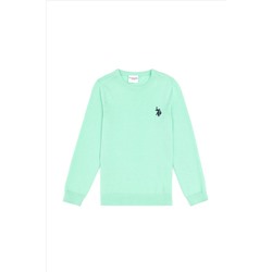 Erkek Çocuk Mint Basic Bisiklet Yaka Kazak