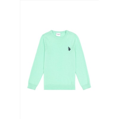 Erkek Çocuk Mint Basic Bisiklet Yaka Kazak