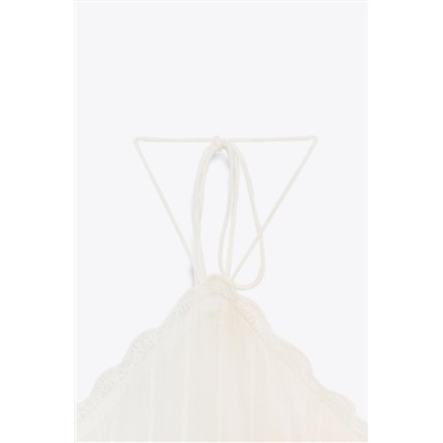 RUFFLED HALTER SHORT DRESS