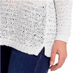 Damen Strickpullover mit Lochstruktur