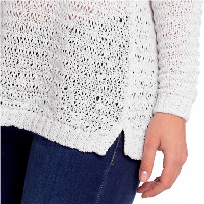 Damen Strickpullover mit Lochstruktur