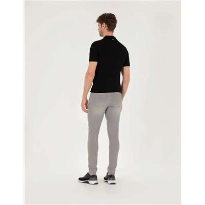 Açık Gri Slim Fit Jean Pantolon