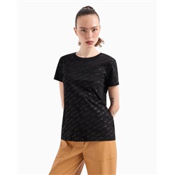 REGULAR FIT JERSEY T-SHIRT WITH ALLOVER ASV LOGO