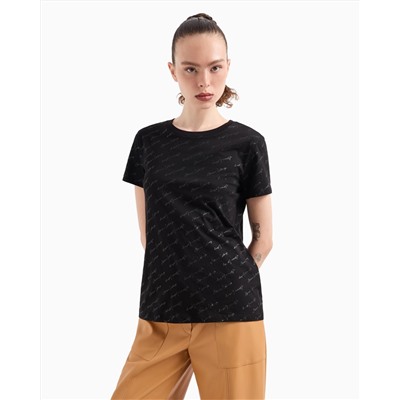 REGULAR FIT JERSEY T-SHIRT WITH ALLOVER ASV LOGO