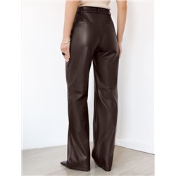 Прямые брюки из искусственной кожи