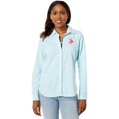 U.S. POLO ASSN. Long Sleeve Oxford Tonal Pony Shirt