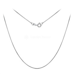Цепь из серебра родированная - Снейк, 35 см 1808R015L35