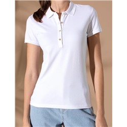 Beyaz Slim Fit Polo Yaka Basic Tişört