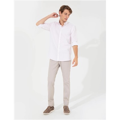 Turuncu Slim Fit Uzun Kollu Gömlek