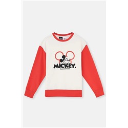 Dagi Ekru Mıckey Mouse Baskı Detaylı Unısex Sweatshırt 23WB12229TA_316