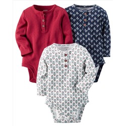 3-Pack Long-Sleeve Bodysuits