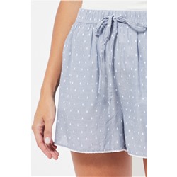 Short de pijama cintura alta - Azul claro jaspeado