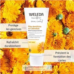 Weleda Pâte Dentifrice au Calendula Protège & Renforce les Gencives Goût Anis BIO 2x75 mlLot  × 2