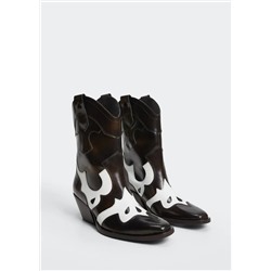 Botín piel cowboy -  Mujer | MANGO OUTLET Melilla