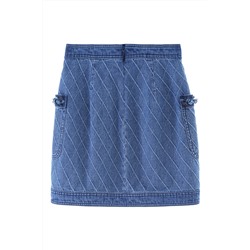 Minifalda vaquera de talle alto Azul claro