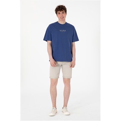 Erkek Oversize Fit Bisiklet Yaka Açık Lacivert Tişört