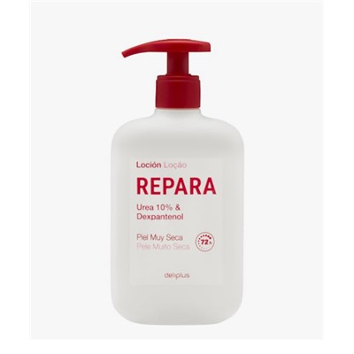 Loción corporal Repara Deliplus urea 10% y dexpantenol piel muy seca Bote 400 ml | 0,55 €/100 ml