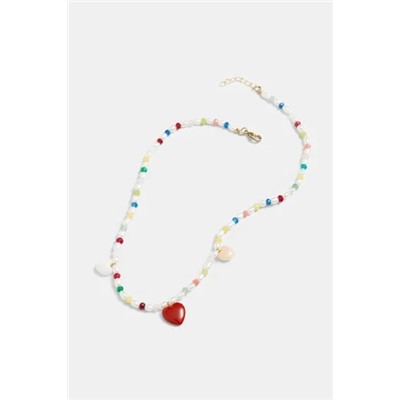 Gargantilla perlas arroz charms