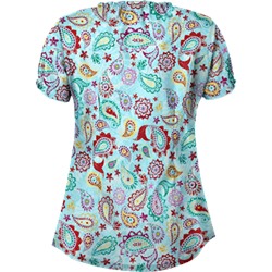 UA Gypsy Jewel Angel Blue Print Scrub Top