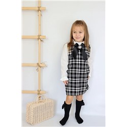 Parla Kids Kız Çocuk Siyah Vanessa Broş Detaylı Tüvit Uzun Kollu Yılbaşı Elbisesi ELB-0082