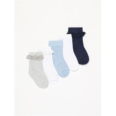 PACK DE 5 PARES DE CALCETINES LARGOS CON PUNTILLA