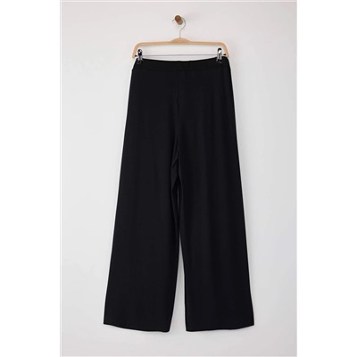 Siyah Viskon Örme İnce Pijama Altı TBBAW26IA00001