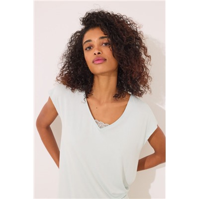 Pijama Capri viscosa verde rayas