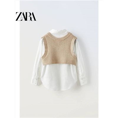 ZARA  😍 официальный сайт⚡️ ещё один вариант для школы 🏫  скидка  58🛍    ✅Цвет: на фото     ✅Материал: хлопок ( больше информации нет)