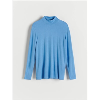 Rollkragenpullover aus Jersey