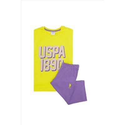 Kız Çocuk Neon Sarı Pijama Takımı