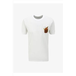 Lee, Bisiklet Yaka Beyaz Erkek T-Shirt L241578100