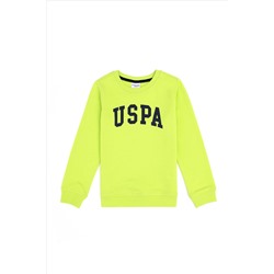 Erkek Çocuk Elma Yeşili Basic Bisiklet Yaka Sweatshirt