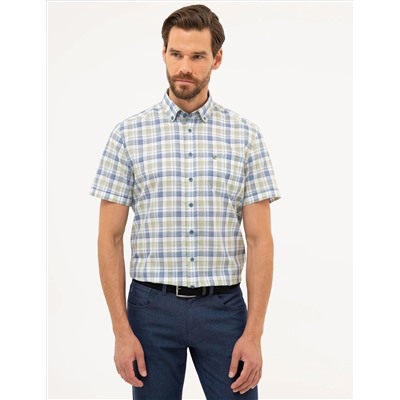 Yeşil Regular Fit Kısa Kollu Gömlek