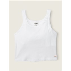 PINK RIB CROP TANK TOP