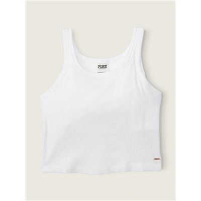 PINK RIB CROP TANK TOP