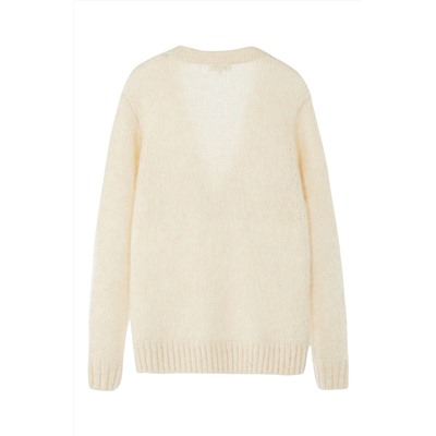 Cárdigan de alpaca y mohair Amarillo claro