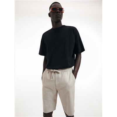 Chino-Shorts mit hohem Leinenanteil