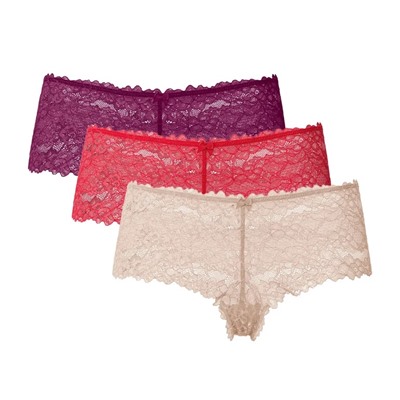 ESMARA® Spitzen Hipster Damen, 3 Stück