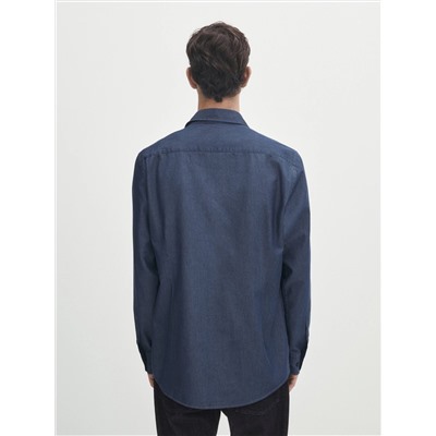 SLIM FIT STONEWASH DENIM SHIRT