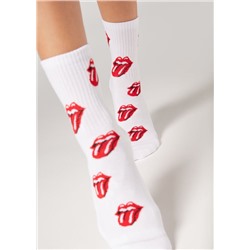 Kurze Sportsocken im Rockband-Stil