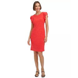 TOMMY HILFIGER Women's Flutter-Sleeve Jersey Shift Dress