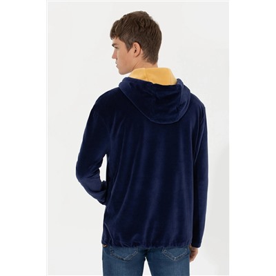 Erkek Lacivert Kapüşonlu Sweatshirt