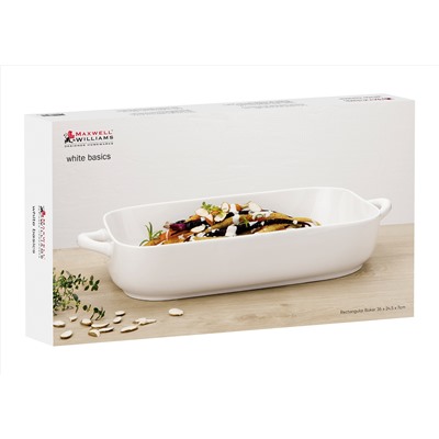 Форма для запекания, 36х24,5х7 см, фарфор P, прямоугольная, белая, White Basics, 59277