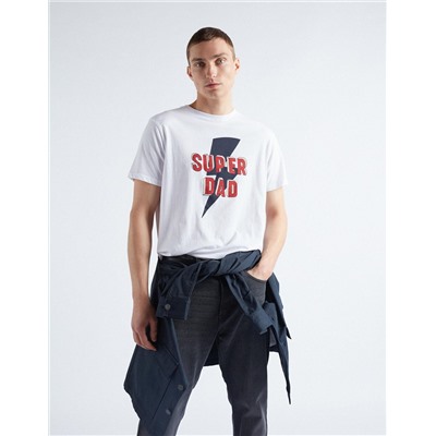 Camiseta 'Super Dad', Hombre, Blanca