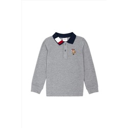 Erkek Çocuk Gri Melanj Basic Sweatshirt