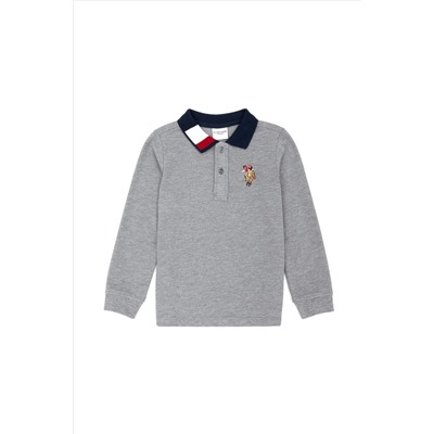 Erkek Çocuk Gri Melanj Basic Sweatshirt