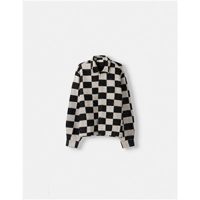 Long sleeve checkered print shirt