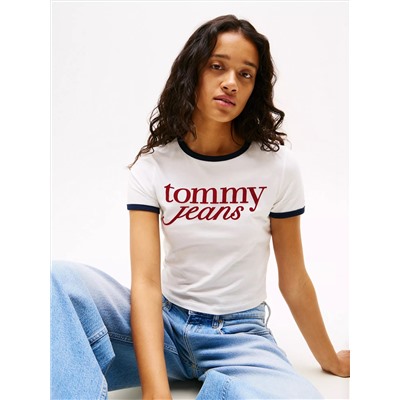 Tommy Jeans Script Logo Ringer T-Shirt