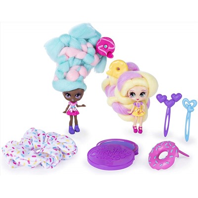 Candylocks BFF 2 Pack, 3-Inch Cora Crème & Charli Chip, Jilly Jelly & Donna Nut, Kerry Berry & Beau Nana, Kerry Berry & Beau Nana, Mint Choco Chick & Choco Lisa, Scented Collectible Dolls with Accessories