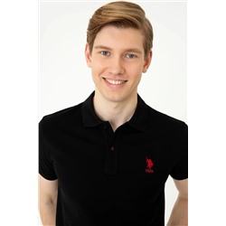 U.S. Polo Assn. Polo Yaka Regular Fit Basic Siyah Erkek T-shirt G081SZ011.000.1350497